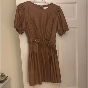 Elegant Brown Belted Dress